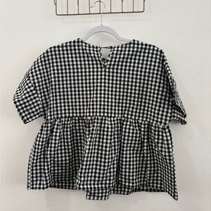 Women’s Black and White Checkered Top